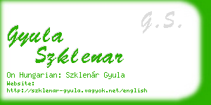 gyula szklenar business card