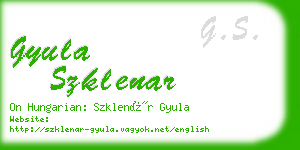 gyula szklenar business card